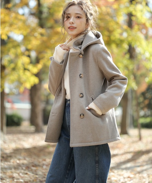 SUGAR BISKET（シュガービスケット）の「2WAYデザインショートコート（その他アウター・レディース・ブラウン/グレー/ブラック/グレイッシュベージュ・M/L）」の4枚目の写真