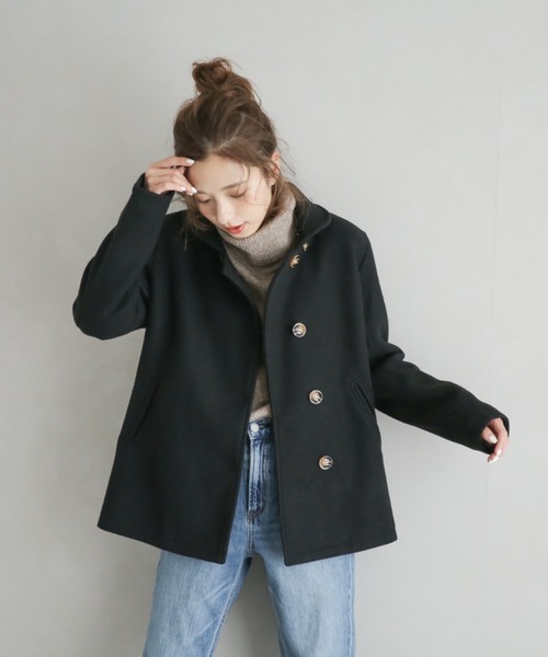 SUGAR BISKET（シュガービスケット）の「2WAYデザインショートコート（その他アウター・レディース・ブラウン/グレー/ブラック/グレイッシュベージュ・M/L）」の6枚目の写真