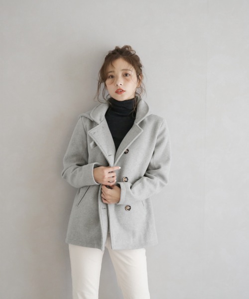 SUGAR BISKET（シュガービスケット）の「2WAYデザインショートコート（その他アウター・レディース・ブラウン/グレー/ブラック/グレイッシュベージュ・M/L）」の10枚目の写真