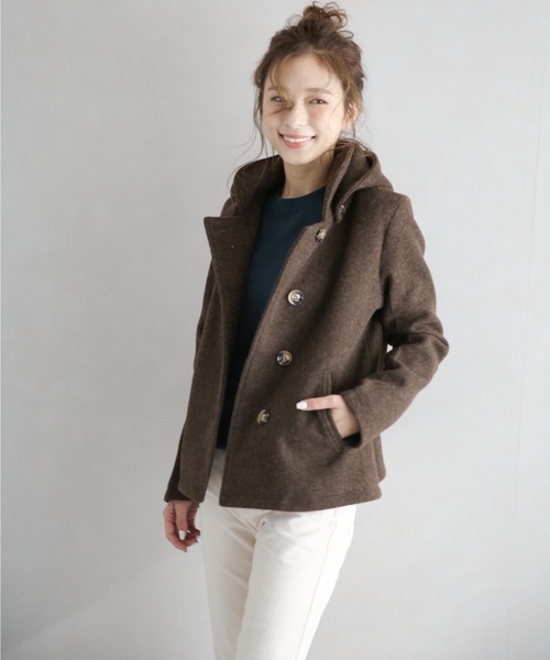 SUGAR BISKET（シュガービスケット）の「2WAYデザインショートコート（その他アウター・レディース・ブラウン/グレー/ブラック/グレイッシュベージュ・M/L）」の17枚目の写真