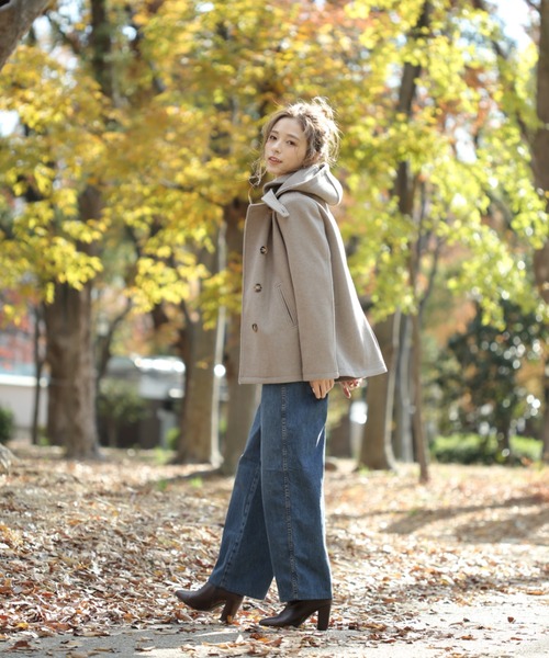 SUGAR BISKET（シュガービスケット）の「2WAYデザインショートコート（その他アウター・レディース・ブラウン/グレー/ブラック/グレイッシュベージュ・M/L）」の18枚目の写真