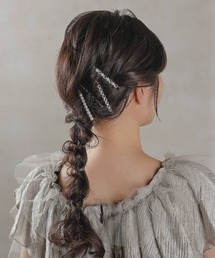 Kana(カナ)の4点セットビジュー パール キラキラ メタル ヘアピン セット 結婚式 お呼ばれ オケージョン(ヘアピン)
