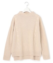 【WOMEN】ケーブルポイント ボトルネック ニット