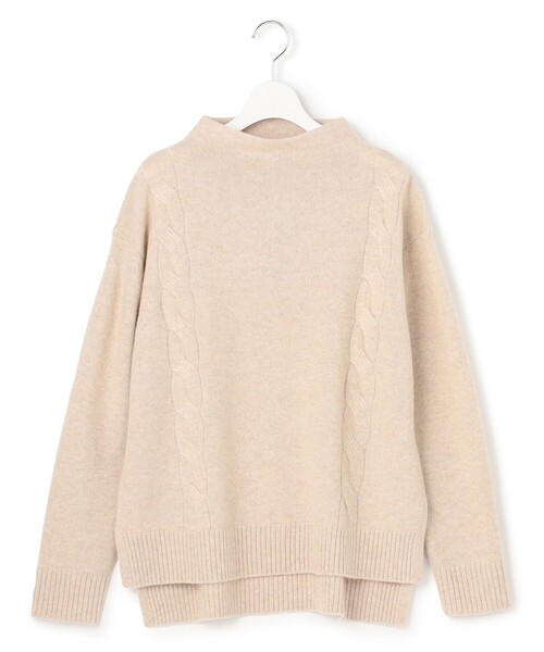 J.PRESS YORK STREET(ジェイプレスヨークストリート)の「【WOMEN】ケーブルポイント ボトルネック ニット(ニット/セーター・レディース・ブルー系/ネイビー系/レッド系/アイボリー系・F)」の2枚目の写真