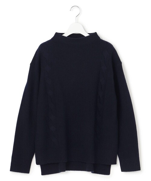 J.PRESS YORK STREET(ジェイプレスヨークストリート)の「【WOMEN】ケーブルポイント ボトルネック ニット(ニット/セーター・レディース・ブルー系/ネイビー系/レッド系/アイボリー系・F)」の3枚目の写真