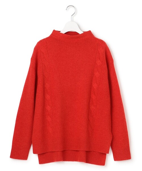 WOMEN】ケーブルポイント ボトルネック ニット（ニット/セーター）｜J