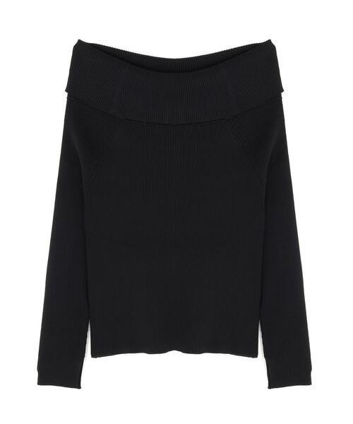 PROPORTION BODY DRESSING(プロポーションボディドレッシング)の「オフショルリブニット / 1215270502(ニット/セーター・レディース・ブラック/ホワイト系その他/ブラウン・SMALL/MEDIUM)」の4枚目の写真