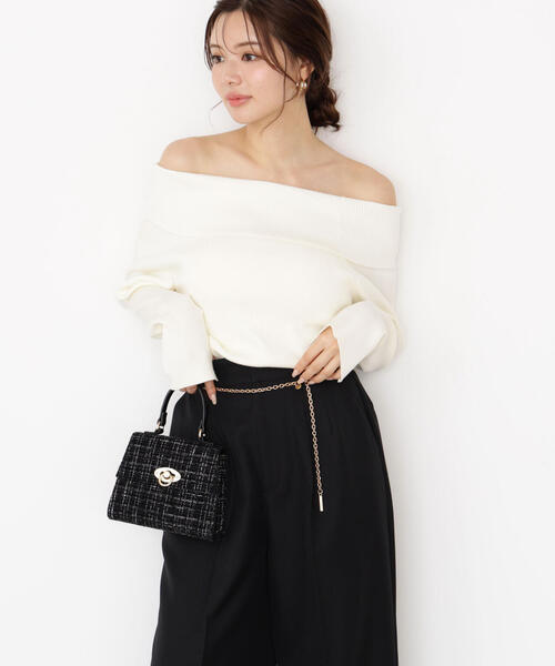 PROPORTION BODY DRESSING(プロポーションボディドレッシング)の「オフショルリブニット / 1215270502(ニット/セーター・レディース・ブラック/ホワイト系その他/ブラウン・SMALL/MEDIUM)」の10枚目の写真