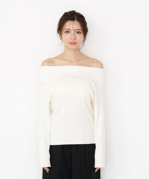 PROPORTION BODY DRESSING(プロポーションボディドレッシング)の「オフショルリブニット / 1215270502(ニット/セーター・レディース・ブラック/ホワイト系その他/ブラウン・SMALL/MEDIUM)」の11枚目の写真