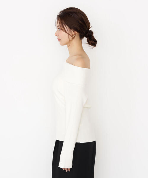 PROPORTION BODY DRESSING(プロポーションボディドレッシング)の「オフショルリブニット / 1215270502(ニット/セーター・レディース・ブラック/ホワイト系その他/ブラウン・SMALL/MEDIUM)」の12枚目の写真