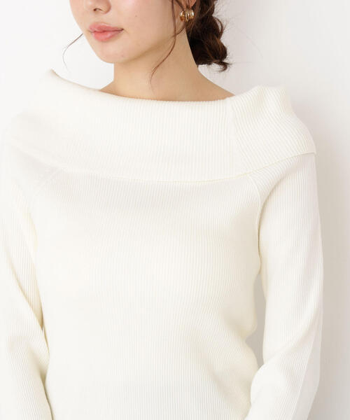 PROPORTION BODY DRESSING(プロポーションボディドレッシング)の「オフショルリブニット / 1215270502(ニット/セーター・レディース・ブラック/ホワイト系その他/ブラウン・SMALL/MEDIUM)」の14枚目の写真