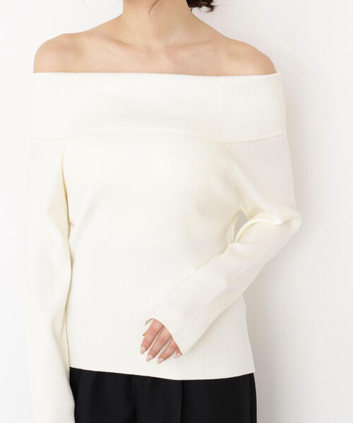 PROPORTION BODY DRESSING(プロポーションボディドレッシング)の「オフショルリブニット / 1215270502(ニット/セーター・レディース・ブラック/ホワイト系その他/ブラウン・SMALL/MEDIUM)」の15枚目の写真