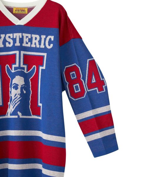 HYSTERIC GLAMOUR(ヒステリックグラマー)の「SPEAK NO EVILジャカード プルオーバー(ニット/セーター・レディース・ブラック/ホワイト/ブルー・FREE)」の7枚目の写真