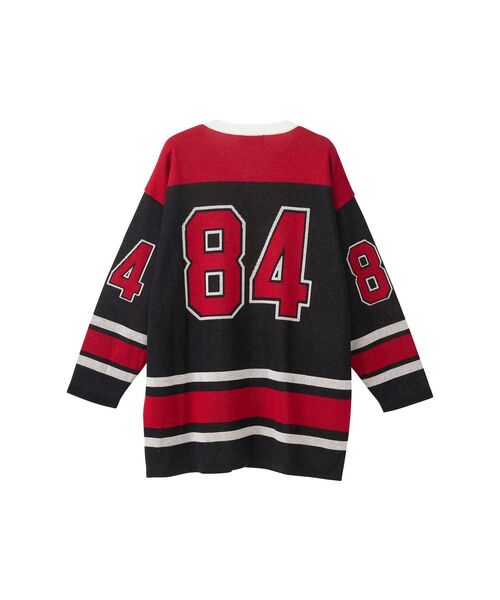 HYSTERIC GLAMOUR(ヒステリックグラマー)の「SPEAK NO EVILジャカード プルオーバー(ニット/セーター・レディース・ブラック/ホワイト/ブルー・FREE)」の8枚目の写真