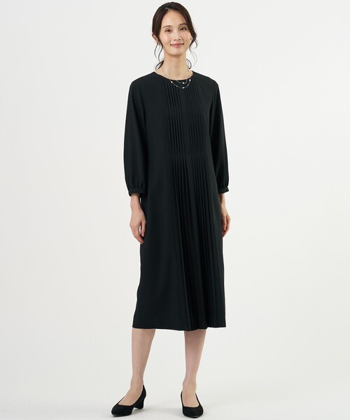 J.PRESS（ジェイプレス）の「ノルディス2wayジョーゼット フロントプリーツ ワンピース（ワンピース・レディース・ベージュ系/ネイビー系/ブラック系・7/13/11/9）」の18枚目の写真