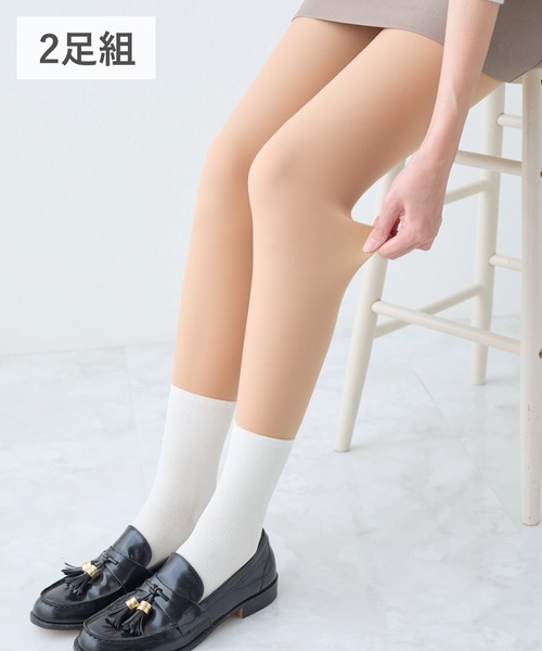 tutuanna（チュチュアンナ）の「【2足組】まるで素肌のようなフェイクタイツクリア美脚80デニール（タイツ/ストッキング・レディース・ブラック系その他5/ライトベージュ/ブラック/ベージュ系6/ベージュ系7・S-M/M-L/L-XL）」の4枚目の写真