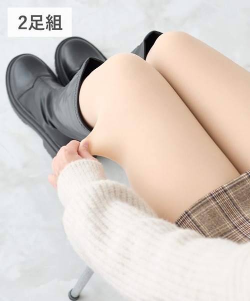 tutuanna（チュチュアンナ）の「【2足組】まるで素肌のようなフェイクタイツクリア美脚80デニール（タイツ/ストッキング・レディース・ブラック系その他5/ライトベージュ/ブラック/ベージュ系6/ベージュ系7・S-M/M-L/L-XL）」の3枚目の写真