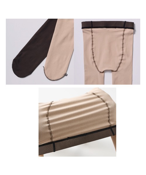 tutuanna（チュチュアンナ）の「【2足組】まるで素肌のようなフェイクタイツクリア美脚80デニール（タイツ/ストッキング・レディース・ブラック系その他5/ライトベージュ/ブラック/ベージュ系6/ベージュ系7・S-M/M-L/L-XL）」の20枚目の写真