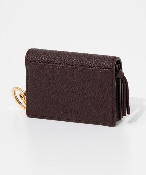 セール】GANNI Card Holder With Flap Grained ガニー カードケース