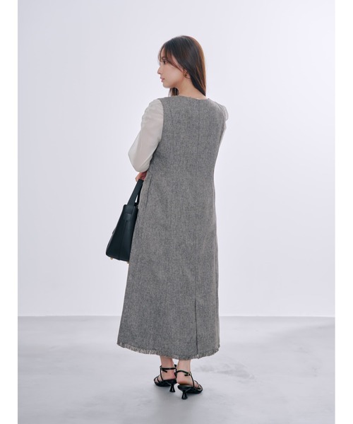 COHINA(コヒナ)の「ツイードフロントジップジャンパースカート 【低身長・小柄女性】(ワンピース・レディース・ブラック/グレー/ブラウン・SHORT/REGULAR)」の5枚目の写真