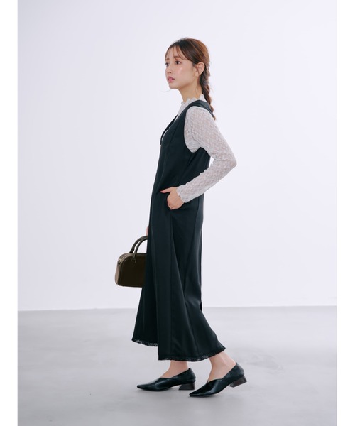 COHINA(コヒナ)の「ツイードフロントジップジャンパースカート 【低身長・小柄女性】(ワンピース・レディース・ブラック/グレー/ブラウン・SHORT/REGULAR)」の6枚目の写真