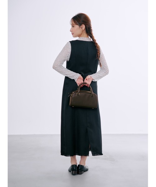 COHINA(コヒナ)の「ツイードフロントジップジャンパースカート 【低身長・小柄女性】(ワンピース・レディース・ブラック/グレー/ブラウン・SHORT/REGULAR)」の7枚目の写真