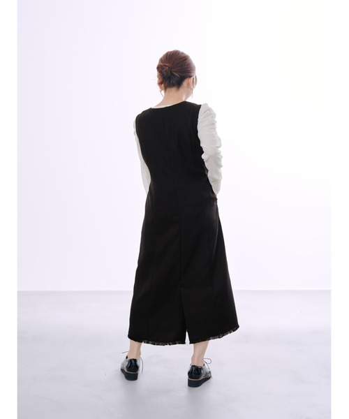 COHINA(コヒナ)の「ツイードフロントジップジャンパースカート 【低身長・小柄女性】(ワンピース・レディース・ブラック/グレー/ブラウン・SHORT/REGULAR)」の8枚目の写真