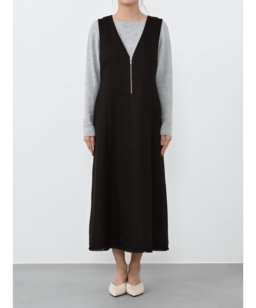 COHINA(コヒナ)の「ツイードフロントジップジャンパースカート 【低身長・小柄女性】(ワンピース・レディース・ブラック/グレー/ブラウン・SHORT/REGULAR)」の12枚目の写真
