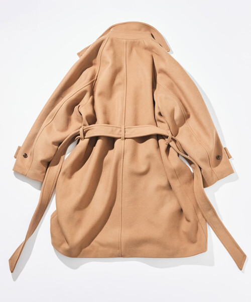 NAUTICA（ノーティカ）の「NAUTICA/ノーティカ ベルテッド ウール ステンカラーコート ロング丈（ステンカラーコート・メンズ・ネイビー/ブラウン・MEDIUM/LARGE/X-LARGE）」の4枚目の写真