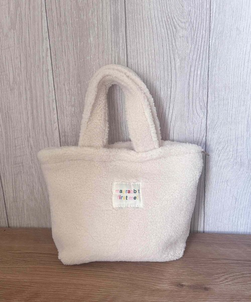Mignonjour(ミニョンジュール)の「Mignonjour/もこもこミニトートバッグ M2857(トートバッグ・レディース・ベージュ/ブラウン/グレー/ホワイト・FREE)」の2枚目の写真