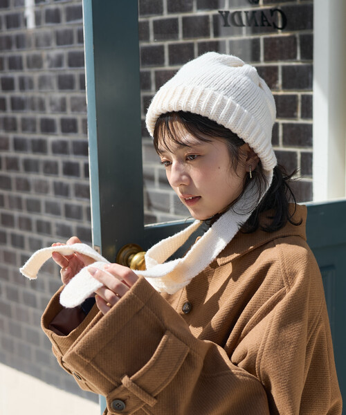 FREAK'S STORE（フリークスストア）の「ニット ボンネット（ニットキャップ/ビーニー・レディース・グレー/オフホワイト/ピンク・ONE SIZE）」の11枚目の写真