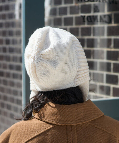 FREAK'S STORE（フリークスストア）の「ニット ボンネット（ニットキャップ/ビーニー・レディース・グレー/オフホワイト/ピンク・ONE SIZE）」の13枚目の写真