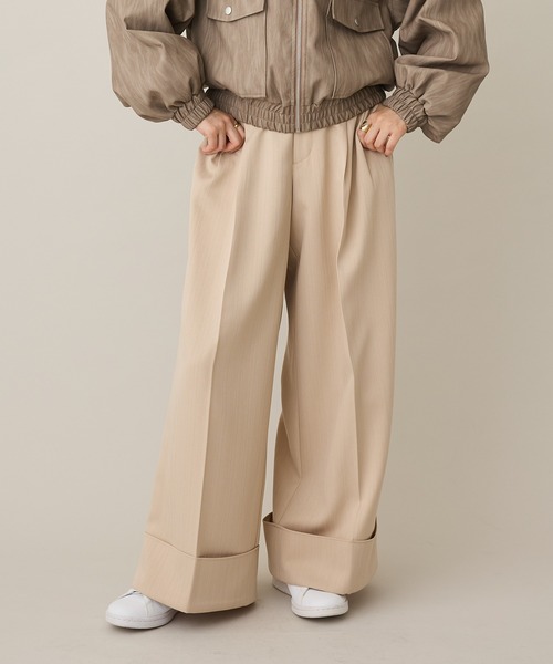 CRAFT STANDARD BOUTIQUE(クラフトスタンダードブティック)の「ロールアップパンツ(その他パンツ・レディース・チャコールグレー/ブラック/ベージュ・L/M)」の3枚目の写真