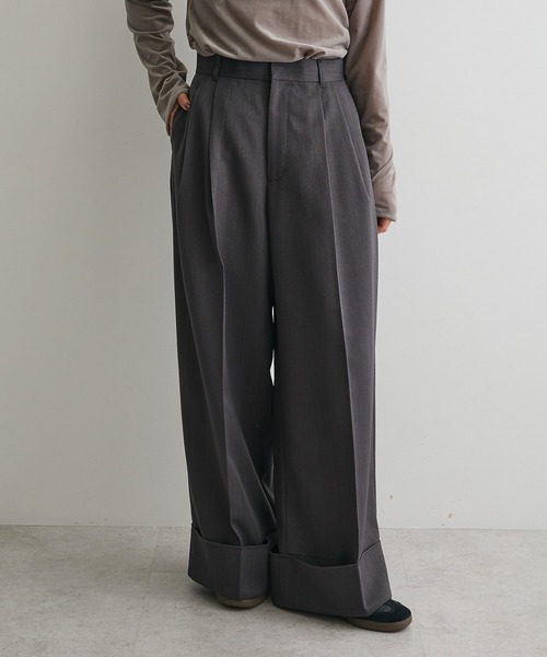 CRAFT STANDARD BOUTIQUE(クラフトスタンダードブティック)の「ロールアップパンツ(その他パンツ・レディース・チャコールグレー/ブラック/ベージュ・L/M)」の2枚目の写真