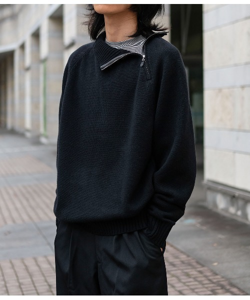 PORT BY ARK（ポートバイアーク）の「PORT BY ARK / ポートバイアーク：Half Zip Knit：PO18-KN01[COR]（ニット/セーター・メンズ・ブラウン/ブラック/アイボリー・1/2）」の6枚目の写真