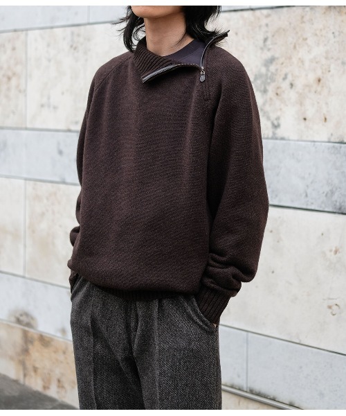 PORT BY ARK（ポートバイアーク）の「PORT BY ARK / ポートバイアーク：Half Zip Knit：PO18-KN01[COR]（ニット/セーター・メンズ・ブラウン/ブラック/アイボリー・1/2）」の19枚目の写真