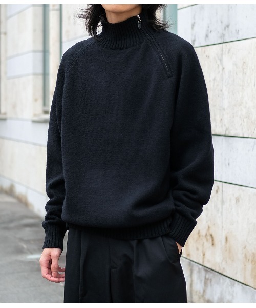 PORT BY ARK（ポートバイアーク）の「PORT BY ARK / ポートバイアーク：Half Zip Knit：PO18-KN01[COR]（ニット/セーター・メンズ・ブラウン/ブラック/アイボリー・1/2）」の5枚目の写真