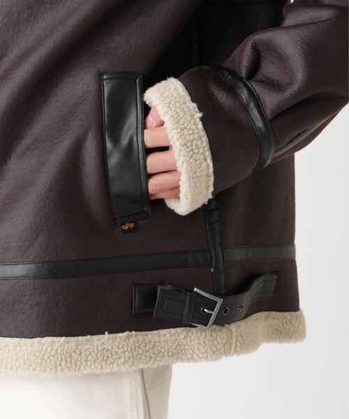 Alpha Industries(アルファインダストリーズ)の「Alpha Industries/アルファ インダストリーズ/MOUTON B-3/ムートン ビースリー(ミリタリージャケット・メンズ・ブラウン/ブラック・L/M/S/XL/XS/2XL)」の18枚目の写真
