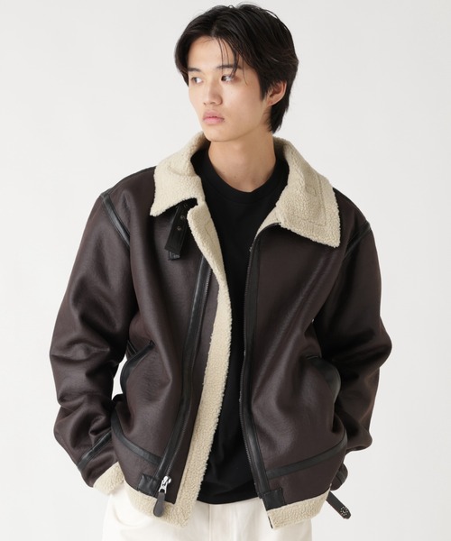 Alpha Industries(アルファインダストリーズ)の「Alpha Industries/アルファ インダストリーズ/MOUTON B-3/ムートン ビースリー(ミリタリージャケット・メンズ・ブラウン/ブラック・L/M/S/XL/XS/2XL)」の2枚目の写真