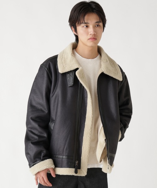 【未使用級】アルファインダストリーズ ブラック B-3 ムートンジャケット M Alpha Industries/アルファ インダストリーズ/MOUTON B-3/ムートン