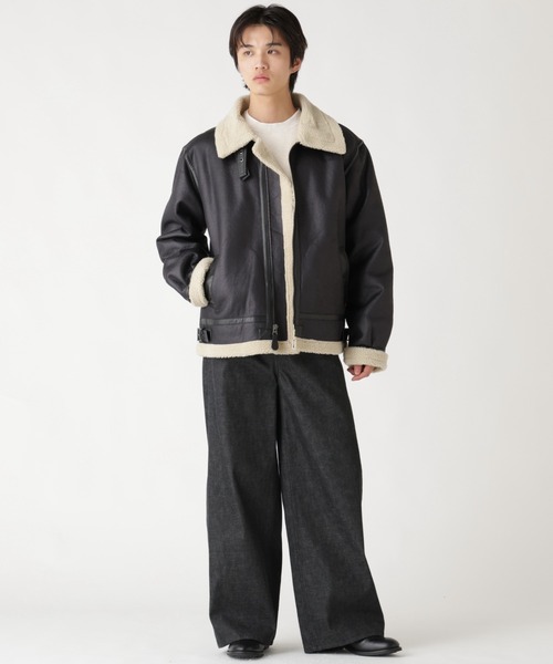 Alpha Industries(アルファインダストリーズ)の「Alpha Industries/アルファ インダストリーズ/MOUTON B-3/ムートン ビースリー(ミリタリージャケット・メンズ・ブラウン/ブラック・L/M/S/XL/XS/2XL)」の5枚目の写真