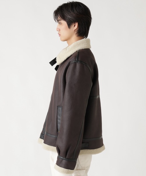 Alpha Industries(アルファインダストリーズ)の「Alpha Industries/アルファ インダストリーズ/MOUTON B-3/ムートン ビースリー(ミリタリージャケット・メンズ・ブラウン/ブラック・L/M/S/XL/XS/2XL)」の9枚目の写真