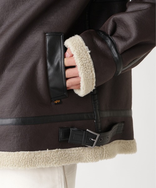 Alpha Industries(アルファインダストリーズ)の「Alpha Industries/アルファ インダストリーズ/MOUTON B-3/ムートン ビースリー(ミリタリージャケット・メンズ・ブラウン/ブラック・L/M/S/XL/XS/2XL)」の14枚目の写真