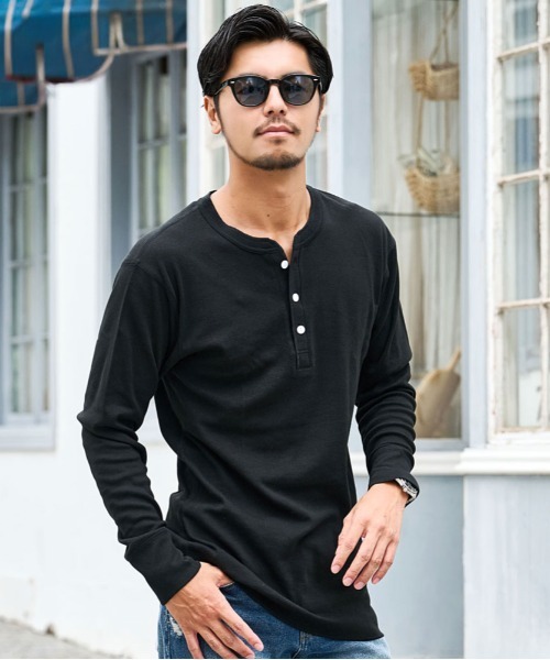 SILVER BULLET(シルバーバレット)の「『SILVER BULLET SELECT AP/シルバーバレットセレクト』ヘンリーネック長袖Tシャツ【GC】(Tシャツ/カットソー・メンズ・グレー/ブラック/ホワイト・L/M)」の1枚目の写真