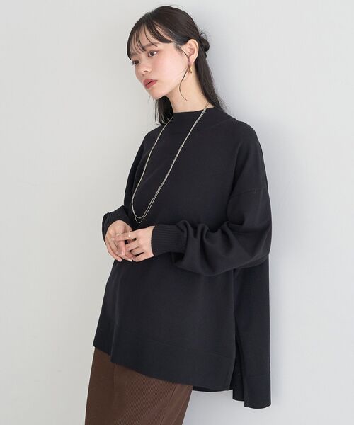 earth music&ecology(アースミュージックアンドエコロジー)の「選べる丈ハイネックニット(ニット/セーター・レディース・ベージュ/ブラック/アイボリー/レッド・L/S)」の14枚目の写真