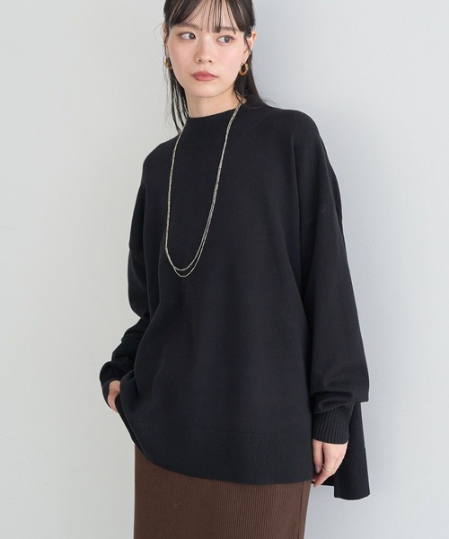 earth music&ecology(アースミュージックアンドエコロジー)の「選べる丈ハイネックニット(ニット/セーター・レディース・ベージュ/ブラック/アイボリー/レッド・L/S)」の3枚目の写真