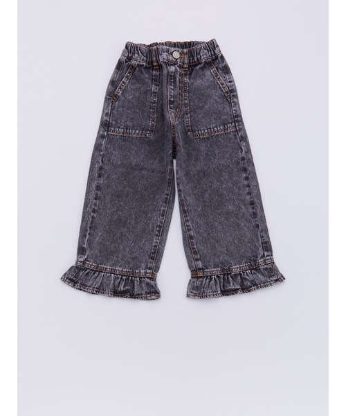 Ocean&Ground(オーシャン&グラウンド)の「Jr.フリルデニム(デニムパンツ・キッズ・ケミカルウォッシュ/ダークインディゴブルー/ブラック・160/150)」の2枚目の写真