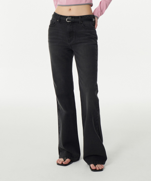 MUSINSA STANDARD WOMAN（ムシンサスタンダードウーマン）の「ウィメンズブーツカットデニムパンツ[ウォッシュドブラック]（デニムパンツ・レディース・その他・24/25/26/27/28/29/30）」の11枚目の写真