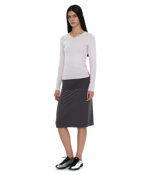 PARTIMENTO WOMEN(パルティメントウィメン)の「PWC Vネックベビー長袖Tシャツ_ライトグレー(Tシャツ/カットソー・レディース・その他・MEDIUM/LARGE/SMALL)」の7枚目の写真
