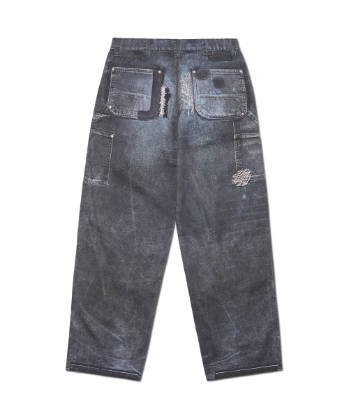 NOMANUAL(NOMANUAL)の「PRINTED DOUBLE KNEE PANTS - BLACK(デニムパンツ・レディース・その他・MEDIUM/LARGE/X-LARGE)」の2枚目の写真